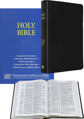 Large Print Westminster Reference Bible (calfskin) - Black • £75.08