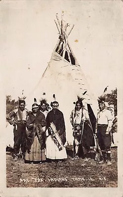 RPPC Tama IA Iowa Meskwaki Tribe Sauk Fox Reservation Tipi Photo Postcard D45 • $195