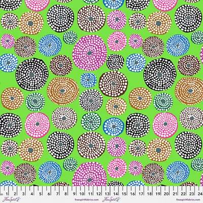 Free Spirit Kaffe Fassett Disks Lime Cotton Fabric By The Yard • $12.50