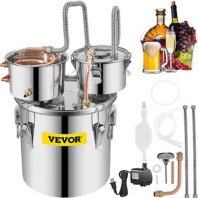 VEVOR 3 Pots 5 Gal Moonshine Still 20L Water Alcohol Distiller Copper Tube • $90.99