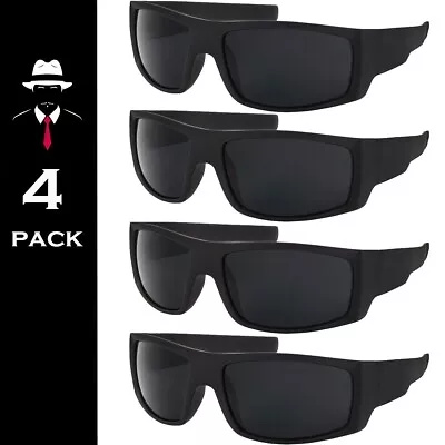 Mens Sunglasses OG Super Dark Lens Biker Wrap Locs Like Style Sport Style New • $11.95