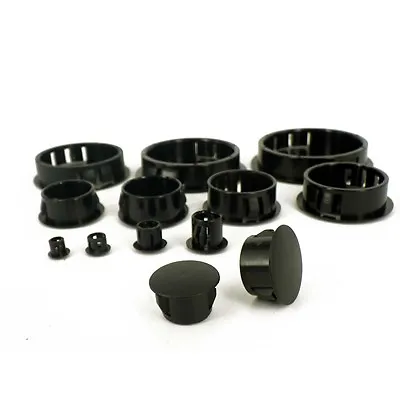 Round Plastic Black Blanking End Cap Caps Tube Pipe Inserts Plug Bung 5mm - 50mm • £2.60