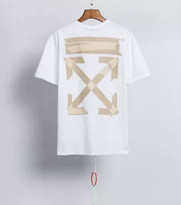 New OFF WHITE OW Graffiti Arrow Print Casual Short Sleeve Tee Top Unisex T-Shirt • £17.99
