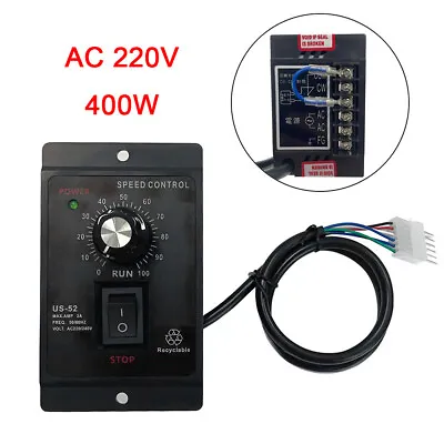 AC220V Micro Gear Infinite Motor Speed Controller Regulator Governor Stable 400W • $16.99