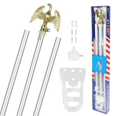 Tangle Free Spinning Flag Pole Aluminum 6FT Durable Rust Free Wind Resistant Kit • $25.99