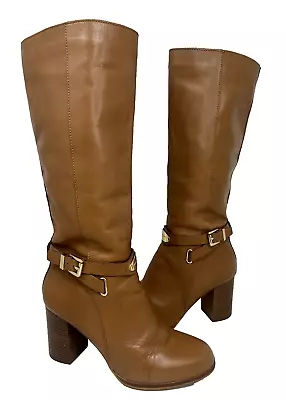 Michael Kors Brown Leather Arley Tall Heeled Boots Women’s U.S. Size 7 M • $39.95