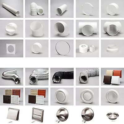 £6.43 • Buy 5  125mm Round Cooker Hood Kitchen Extraction Ventilation Tube Ducting Pipe Fan