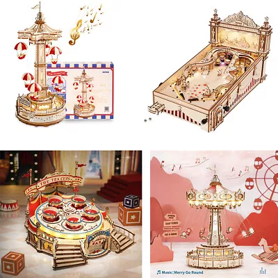 Rokr Amusement Park Series Building Kits Wooden Puzzle Pinball Machine For Gifts • $65.99