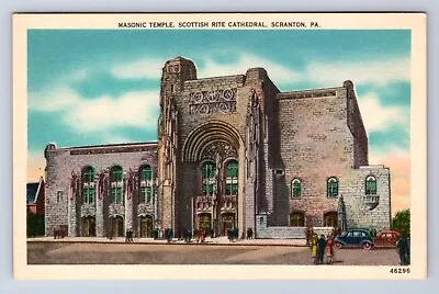 Vintage Masonic Temple Scottish Rite Cathedral Scranton Pa ~ Postcard Cs • $3.99