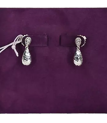 NEW $350 JOHN HARDY CLASSIC CHAIN *PALU* 925 STERLING SILVER DROP Earrings • $195