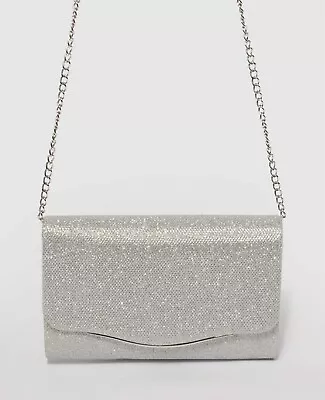 Silver Adele Evening Clutch Bag By Colette • $15