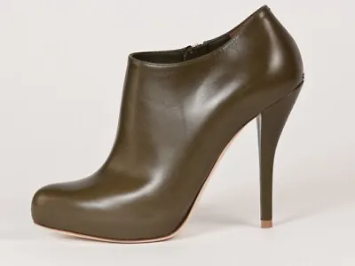 New  Christian Dior Green Leather Booties  36.5 US 6.5 • $467.50