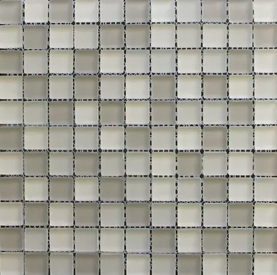 1 X 1  Beige Multi Color Glass Mosaic Tile Matte Frosted Finish Backsplash Spa • $10.99