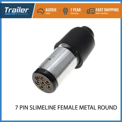 $11.72 • Buy Trailer Plug 7 Pin Small Round Female Metal Slim Adapter Connector Caravan Boat