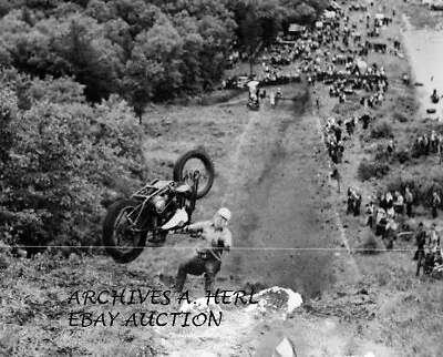 Harley-Davidson Knucklehead Hillclimb Racer – 1948 Syracuse NY Motorcycle Photo • $9.95