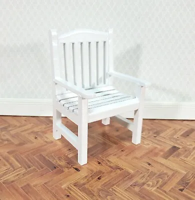 Dollhouse Chair Outdoor Garden Porch Patio White 1:12 Scale Miniature Furniture • $6.99