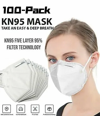 100/50/40/10 PCS White Face Mask 5 Layers Mouth Cover Nose Protector Respirator • $8.98