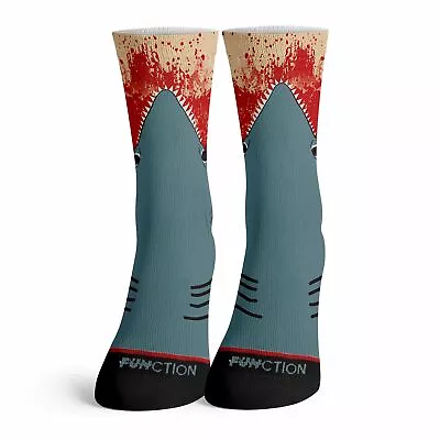 Function - Shark Bite Leg Socks Great White Teeth Bitten Bloody Attack Funny • $12.95