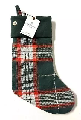 NWT Hearth & Hand With Magnolia Christmas Stocking Plaid Holiday Button Lined • $12.99