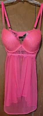 NWT Victoria's Secret Babydoll BRA 36D Hot Pink Fun Cute Sexy • $13.98