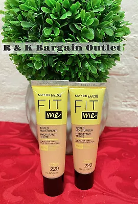 2 ~ Maybelline New York Fit Me Tinted Moisturizer Natural Coverage # 220  1oz Ea • $9.77