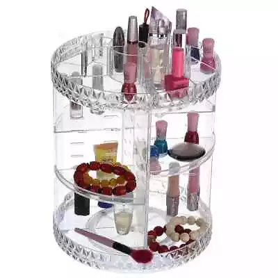 Rotating Makeup Organiser Large 360 Cosmetic Storage Box Perfume Display Stand • £10.95