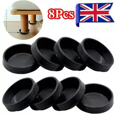 £5.39 • Buy 8Pcs Round Furniture Castor Cups Non Slip Furniture Coasters Leg Floor Protector