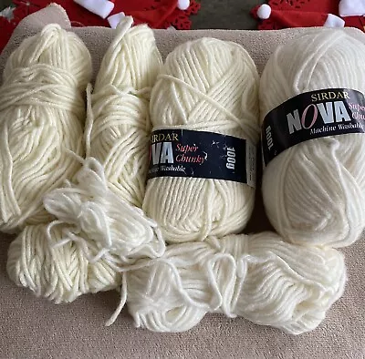 SIRDAR NOVA SUPER CHUNKY CREAM 345gms ODD LOT  50% WOOL 50% ACRYLIC • £20