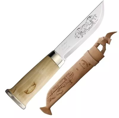 Marttiini Lapp 240 Fixed Knife 5  Stainless Steel Blade Curly Birch Handle 010C • $87.49