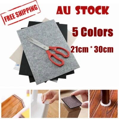 $12.99 • Buy 3mm Felt Pad Sheet Furniture Floor Protector Pads A4 Sheets Self Adhesive AU