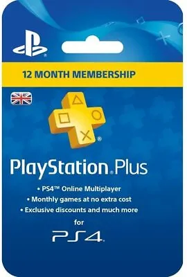 £52.99 • Buy Sony Playstation PSN Plus 12 Month (365 Days) UK Membership Card