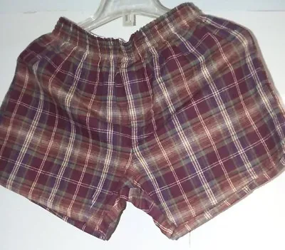 Flannel Plaid Boxer Burgandy Or Orange/blue New Sports-line • $12.99