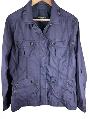 Eddie Bauer Utility Jacket Women’s Large Plum Faded Wash Zip/Button Front • $19.20