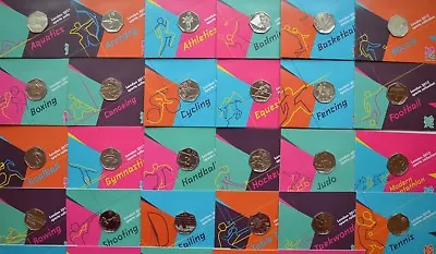 2012 London Olympics Games 50p Sports Collection Uncirculated Football Judo • £17