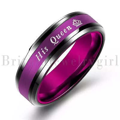 King Queen His Or Her Couple's Matching Promise Ring Comfort Fit Wedding Band • $10.89