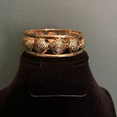 Vintage Swirl Art Deco Style Gold Tone Bangle Bracelet • $14