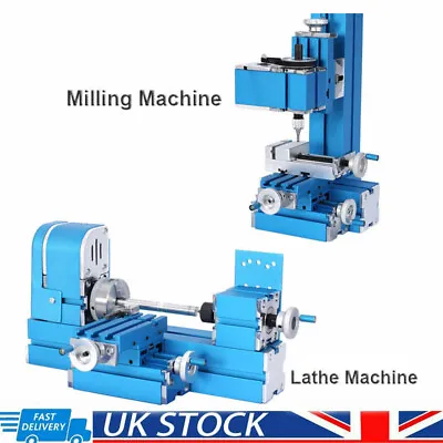 Mini Motorized Lathe Milling Machine Metalworking Tool Turning Lathe Woodworking • £119.99