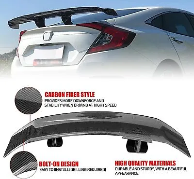 GT Style Car Rear Trunk Spoiler Modified Wing Carbon Fiber Tail-free Universal* • $77.99