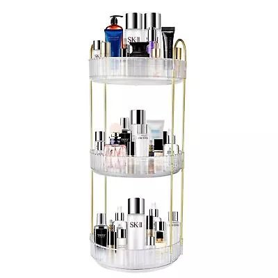 360° Rotating Makeup Organizer Bathroom Makeup Carousel Spinning Holder Rack ... • $31.28