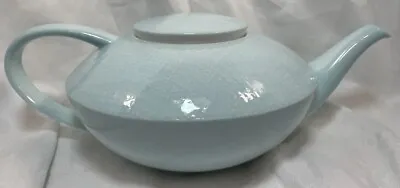 VILLEROY & BOCH The Noir TEAPOT 46 Oz Aqua Embossed Textured Exterior Light Blue • $45