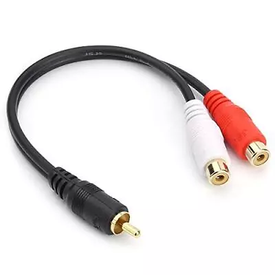 RCA (M) To 2 RCA (F) Stereo Audio Y Adapter Subwoofer Cable (24k Gold Plated)... • $12.34