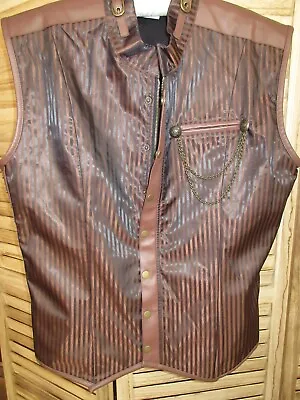 Men's Brown Steampunk Spirit Vest XL • $15