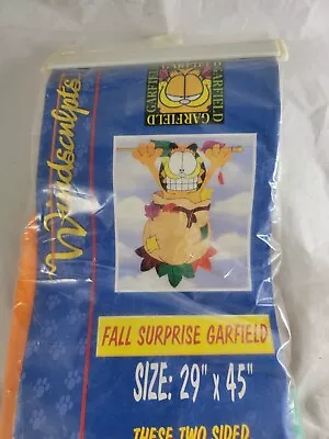 Windsculpts Paws Fall Surprise Garfield Two Sided Hanging Flag 29  X 45  New • $25.99