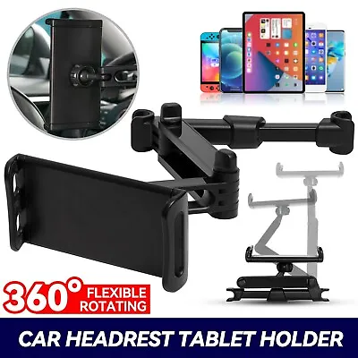 Car Back Seat Headrest Mount Tablet Holder Universal For IPad IPhone Phones GPS • £8.99