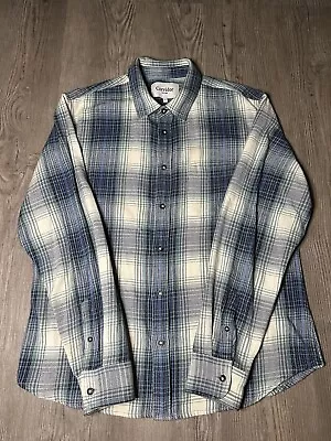Corridor New York Shirt Mens Size L Flannel Plaid Blue NYC  • $49.49