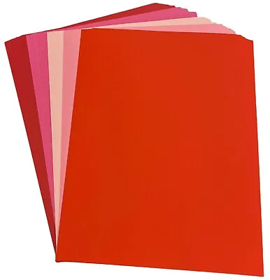 DJP Red & Pink Shade Tint Card Pack - 5 Colours 50 Sheets - 10 Each Colour • £4.99