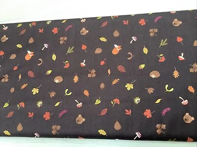 CLEARANCE Bolt End 35cm X 110cm Lewis & Irene Winter Nap Hedgehog 100% Cotton • £1.80