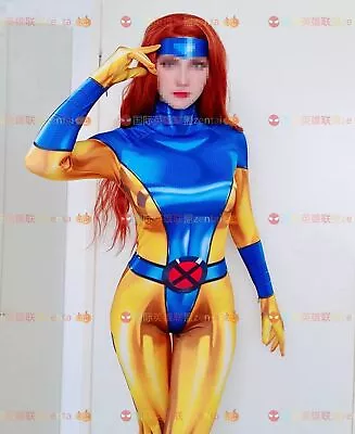 X-Men Phoenix Jumpsuit Jean Grey Cosplay Costume Bodysuit Adult & Kids Halloween • $35.48