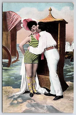 Vintage Antique C1910 Striped Bathing Suit Postcard • $6.99