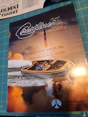 Vintage Advertising Catalog Crestline Fiber Glass Motor Boats 1971 Prices Specs • $10.38